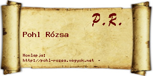 Pohl Rózsa névjegykártya